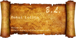 Beksi Lolita névjegykártya